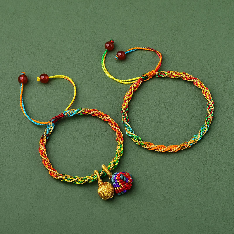 Fortune Jewel Colorful Rope Luck Handcrafted Zongzi Charm Bracelet