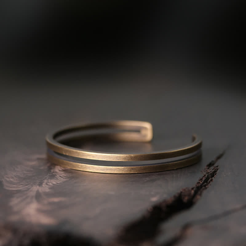 Fortune Jewel Rustic Copper Luck Viking Cuff Bracelet