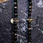 Fortune Jewel 108 Mala Beads Gold Sheen Obsidian Tiger Eye Eagle's Eye Stone Wealth Bracelet