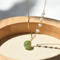 Fortune JewelNatural Hetian Jade Pearl Luck Bead Necklace Pendant