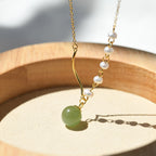 Fortune JewelNatural Hetian Jade Pearl Luck Bead Necklace Pendant