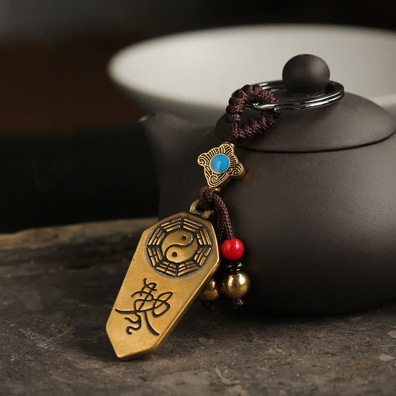 Fortune Jewel Feng Shui Bagua Yin Yang Balance Peace Keychain Fortune Jewel