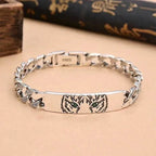 Fortune Jewel Tiger Tang Dynasty Flower Design Copper Luck Chain Bracelet