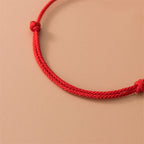 Fortune Jewel 925 Sterling Silver Four Leaf Clover Red Rope Bracelet