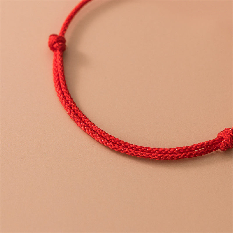 Fortune Jewel 925 Sterling Silver Four Leaf Clover Red Rope Bracelet