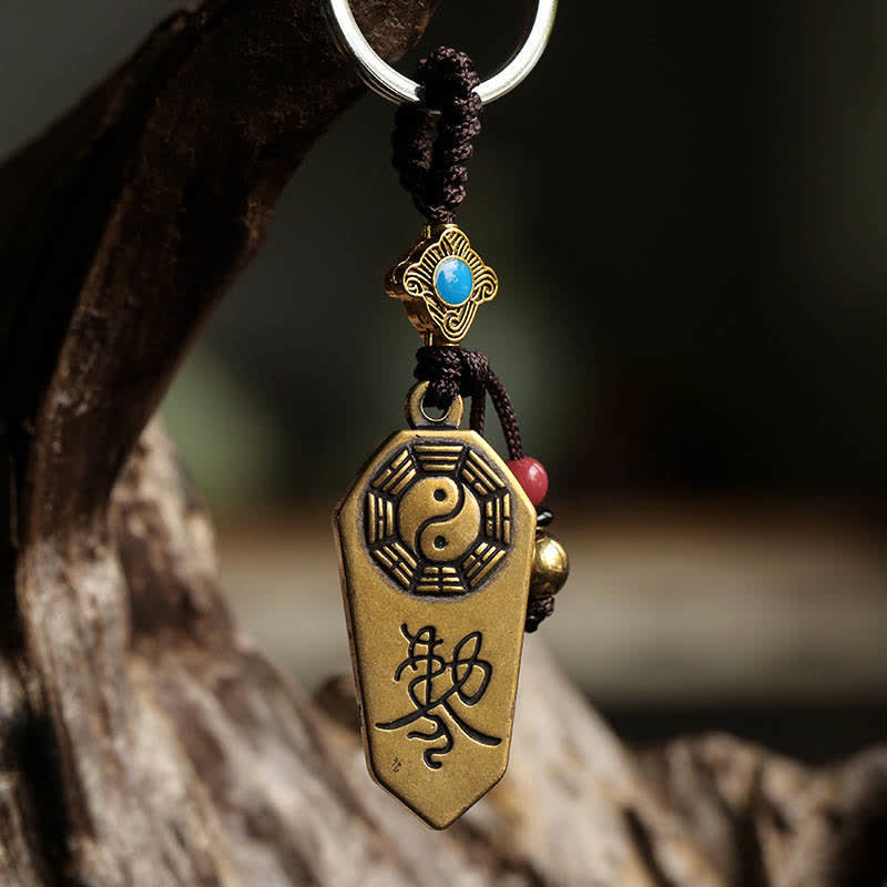 Fortune Jewel Feng Shui Bagua Yin Yang Balance Peace Keychain Fortune Jewel