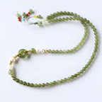 Fortune Jewel Hetian Jade Pearl Peace Buckle Luck Wealth String Bracelet