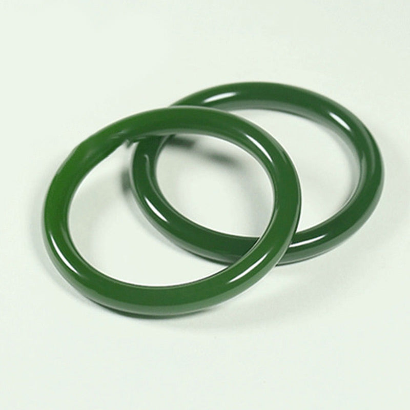 Fortune Jewel Cyan Jade Longevity Blessing Bangle Bracelet