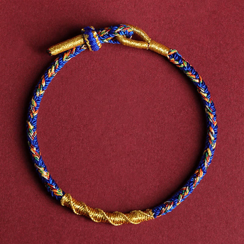 Fortune Jewel Handmade Chinese Zodiac Natal Buddha Protection Strength Braided String Bracelet