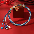 Fortune Jewel 925 Sterling Silver Handmade Gourd Blessing String Reincarnation Knot Bracelet