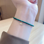 Fortune Jewel Natural Malachite Elephant Anti-Anxiety Charm Bracelet