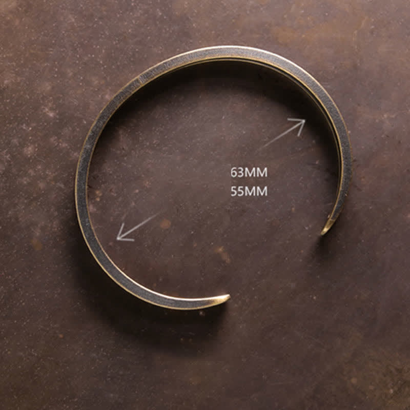 Fortune Jewel Rustic Copper Luck Viking Cuff Bracelet