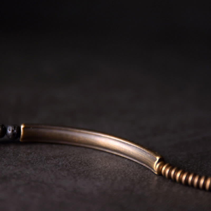 Fortune Jewel Vintage Lava Rock Copper Support Bracelet