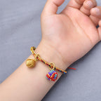 Fortune Jewel Colorful Rope Luck Handmade Zongzi Golden Ball Charm Bracelet