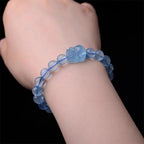 Fortune Jewel Natural Aquamarine Pixiu Serenity Healing Bracelet