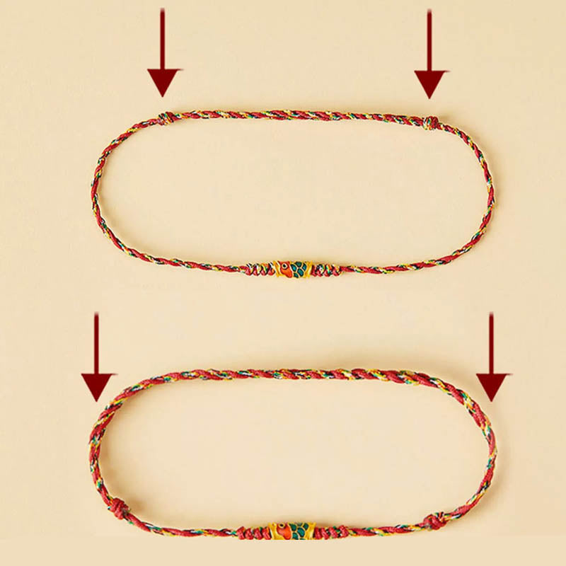 Fortune Jewel Handcrafted Koi Fish Wealth Prosperity Braided Rope Bracelet