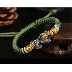 Fortune Jewel Feng Shui PiXiu Color Change Copper Coin Beads Wealth String Bracelet