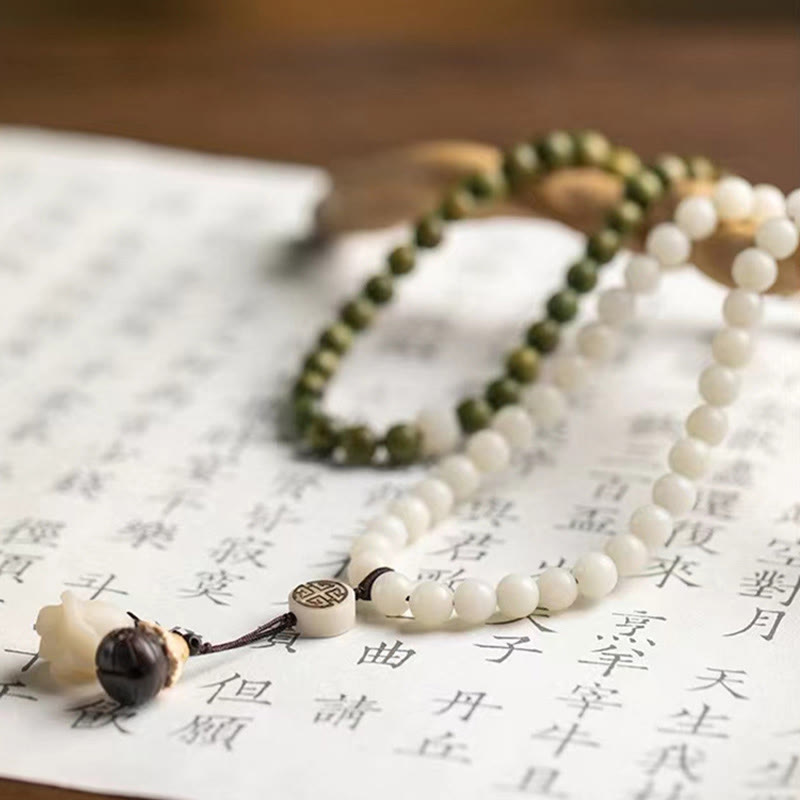 Fortune Jewel Natural Green Sandalwood Bodhi Seed Soothing Bracelet