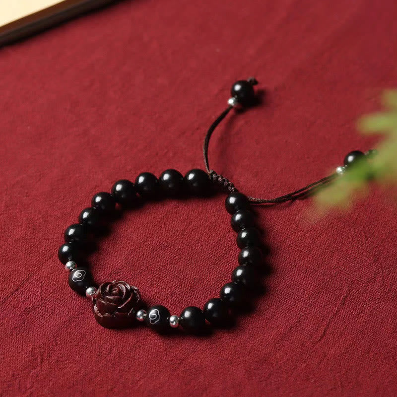 Fortune Jewel Small Leaf Red Sandalwood Sooth Bracelet
