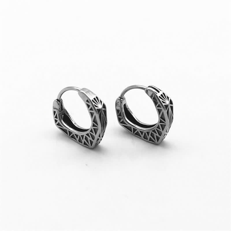 Fortune Jewel Viking Hoop Titanium Steel Balance Earrings