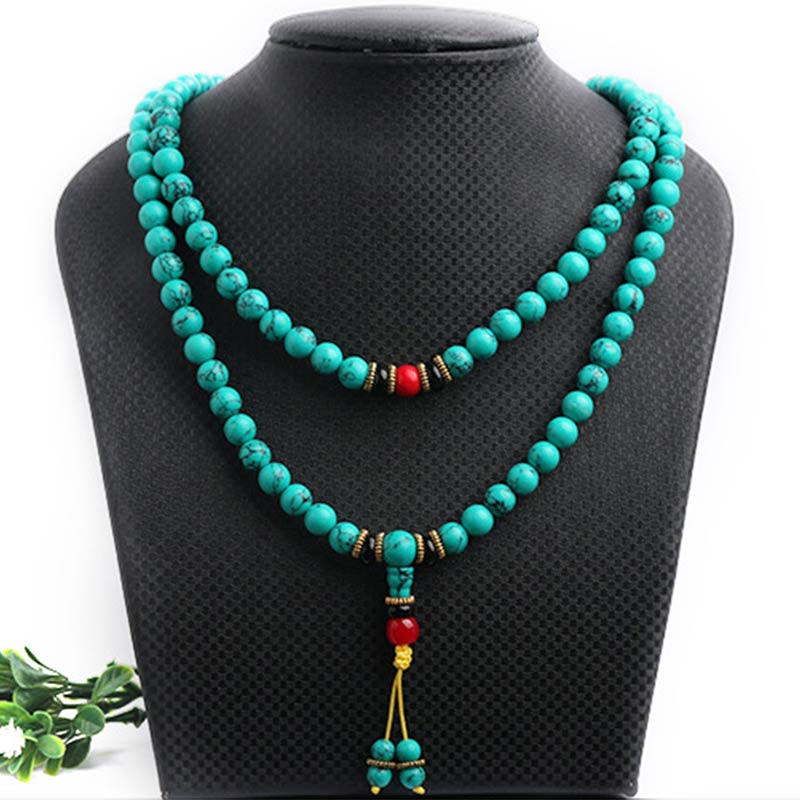 Fortune Jewel Tibetan Turquoise Healing Mala Bracelet