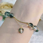 Fortune Jewel Green Phantom Crystal Confidence Charm Bracelet