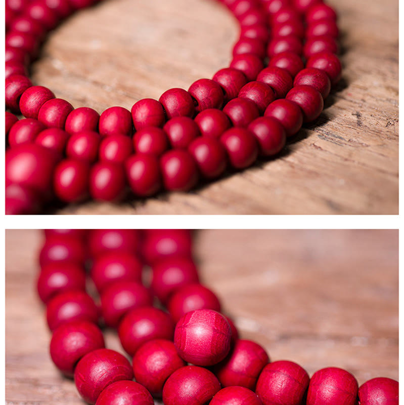 Fortune Jewel 108 Mala Beads Natural Abelia Biflora Wood Protection Bracelet