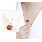 Fortune Jewel 925 Sterling Silver Strawberry Quartz Healing Positive Necklace
