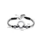 Fortune Jewel 999 Sterling Silver Fu Character Peace Buckle Copper Coin Auspicious Clouds Fortune Bracelet