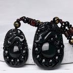 Fortune Jewel Tibetan Positive Rainbow Obsidian PiXiu Necklace