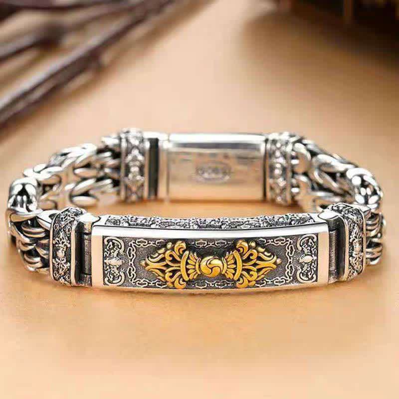 Fortune Jewel Vajra Dorje Twisted Braided Pattern Copper Balance Bracelet