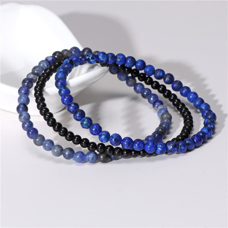 Fortune Jewel 3Pcs Natural Crystal Stone Inner Peace Spiritual Bracelet
