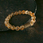 Fortune Jewel Natural Citrine Crystal Brass Bead Protection Bracelet