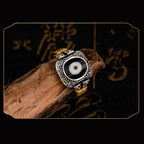 Fortune Jewel 925 Sterling Silver Zakiram Goddess of Wealth Design Dzi Bead Protection Ring