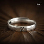 Fortune Jewel 925 Sterling Silver Chinese Zodiac Natal Buddha Blessing Couple Ring