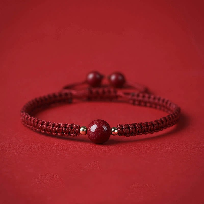 Fortune Jewel Lucky Cinnabar Bead Blessing Red String Bracelet
