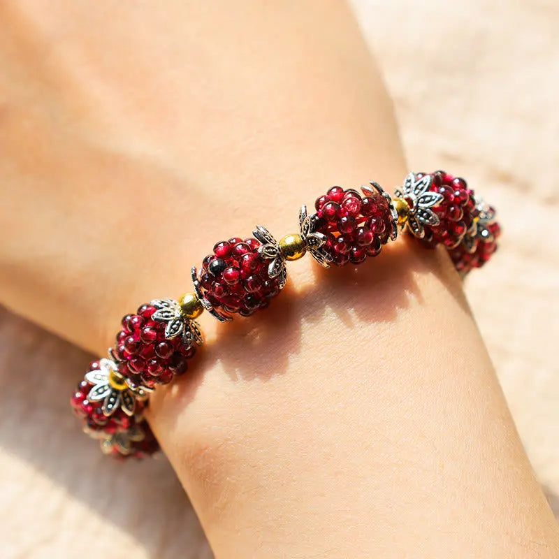 Fortune Jewel "All the best for Vitality and Passion" Garnet Bracelet Includes Gift Message Card Fortune Jewel