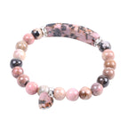 Fortune Jewel Rhodonite Love Heart Healing Beads Bracelet