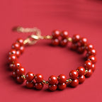 Fortune Jewel Natural Cinnabar Beaded Blessing Bracelet
