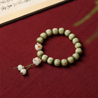 Fortune Jewel Green Bodhi Seed Cat Paw Om Mani Padme Hum Engraved Wisdom Bracelet