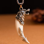 Fortune Jewel Imitation Wolf Tooth Titanium Steel Balance Necklace Pendant
