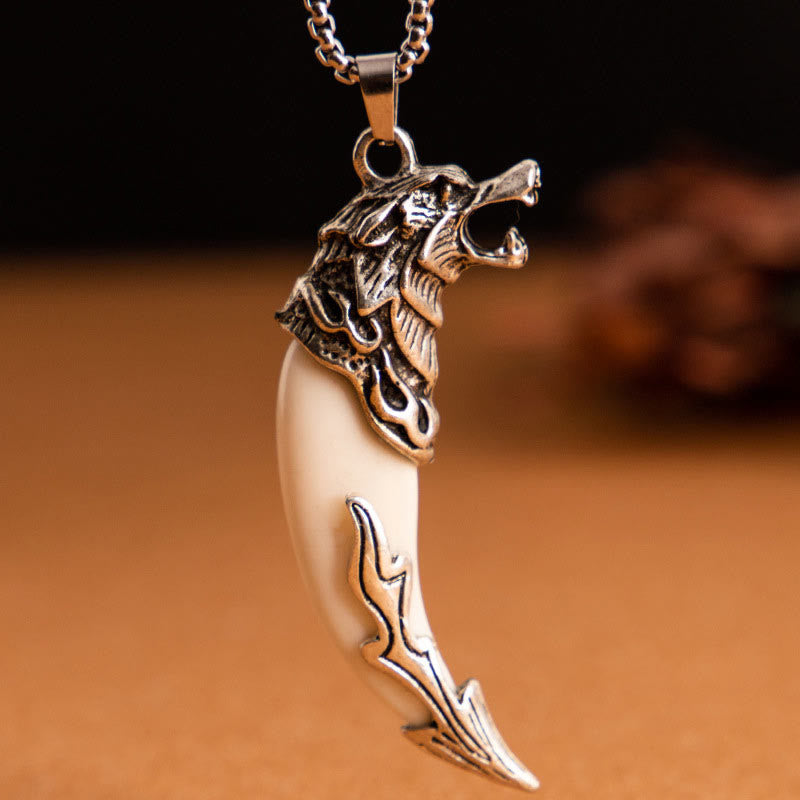 Fortune Jewel Imitation Wolf Tooth Titanium Steel Balance Necklace Pendant