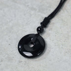Fortune Jewel Lucky Coin Pendant Healing Crystal Gemstone Necklace