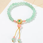 Fortune Jewel Green Aventurine Luck Bead Tassel Bracelet