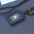 Fortune Jewel 999 Sterling Silver Ebony Wood Lotus Inlaid Calm Necklace Pendant Fortune Jewel