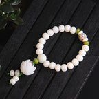 Fortune Jewel Lotus Natural White Bodhi Seed Luck Bracelet