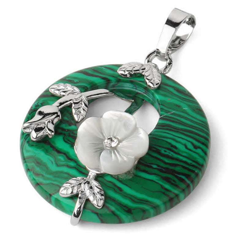 Fortune Jewel Various Crystal Amethyst Green Aventurine Flower Healing Necklace Pendant