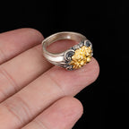 Fortune Jewel 925 Sterling Silver Tibetan Skull Protection Adjustable Ring