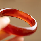 Fortune Jewel Natural Red Agate Confidence Bracelet Bangle