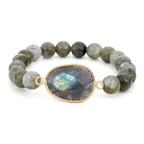 Fortune Jewel Natural Labradorite Moonstone Support Healing Beaded Bracelet